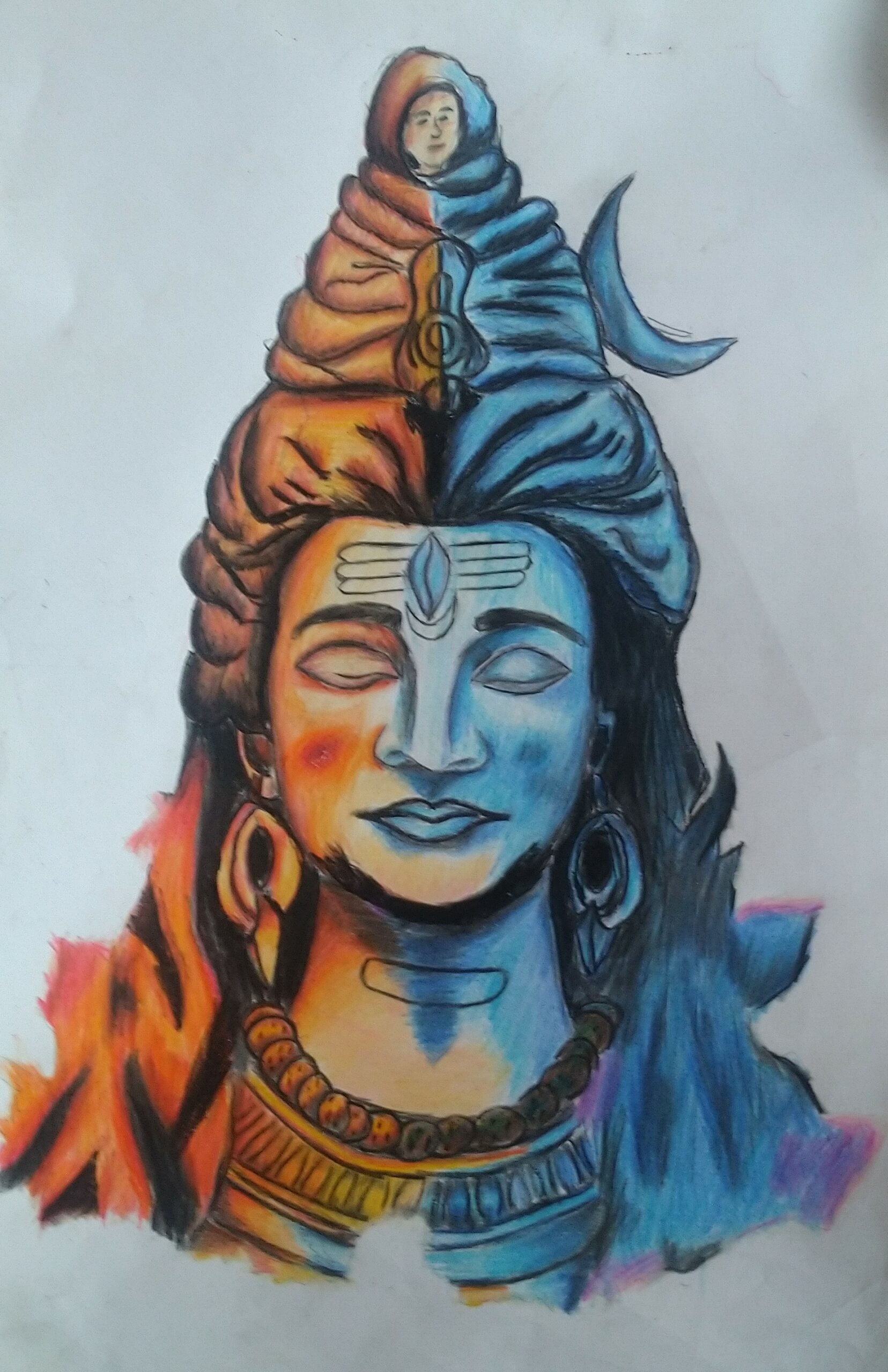 Lord Shiva Face tattoo  mahashivaratri Poster Hand Drawn Sketc Stock  Vector by redshinestudio 288872698